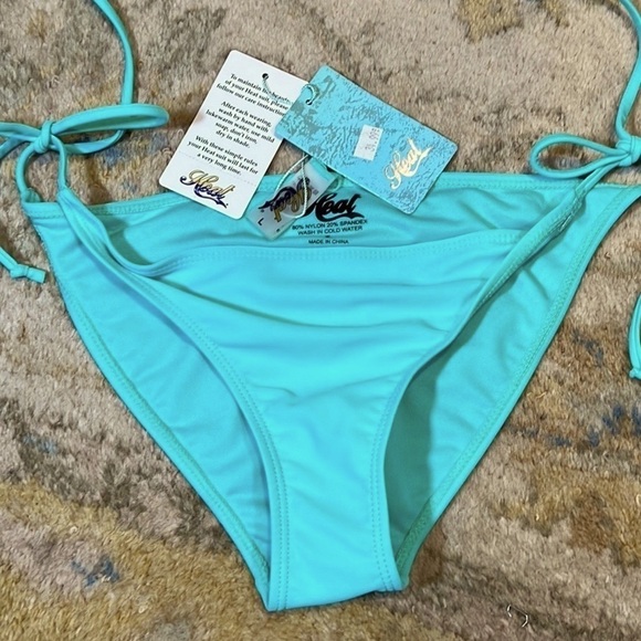 NWT, Heat,Gorgeous Aqua Bikini Bottom,Tie~Sides, Lovely Piece, Size Large - Picture 1 of 7